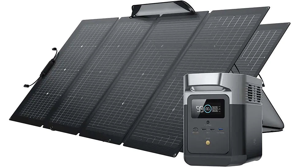 Portable Power Station and 2 x Bifacial Solar Panel N687