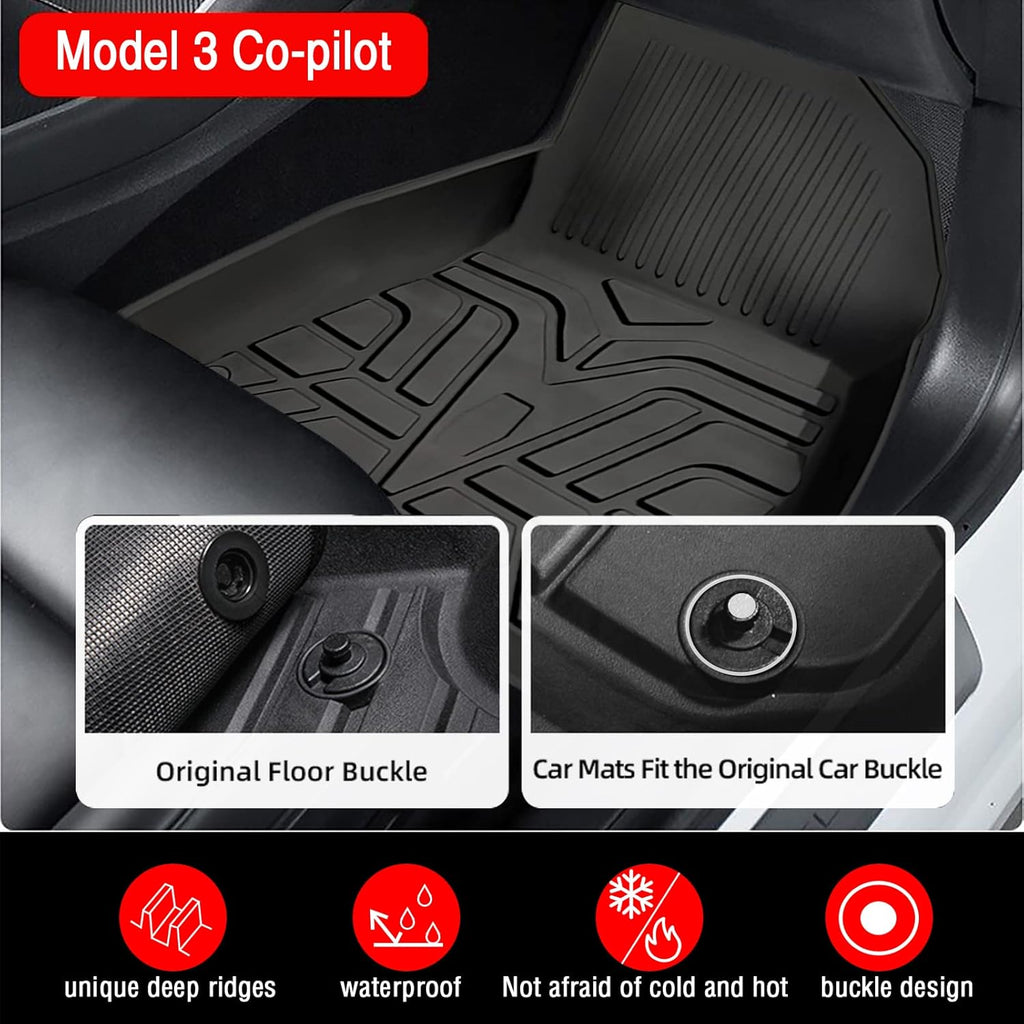 TPE All Weather Floor Liners for Tesla Model 3 V6992