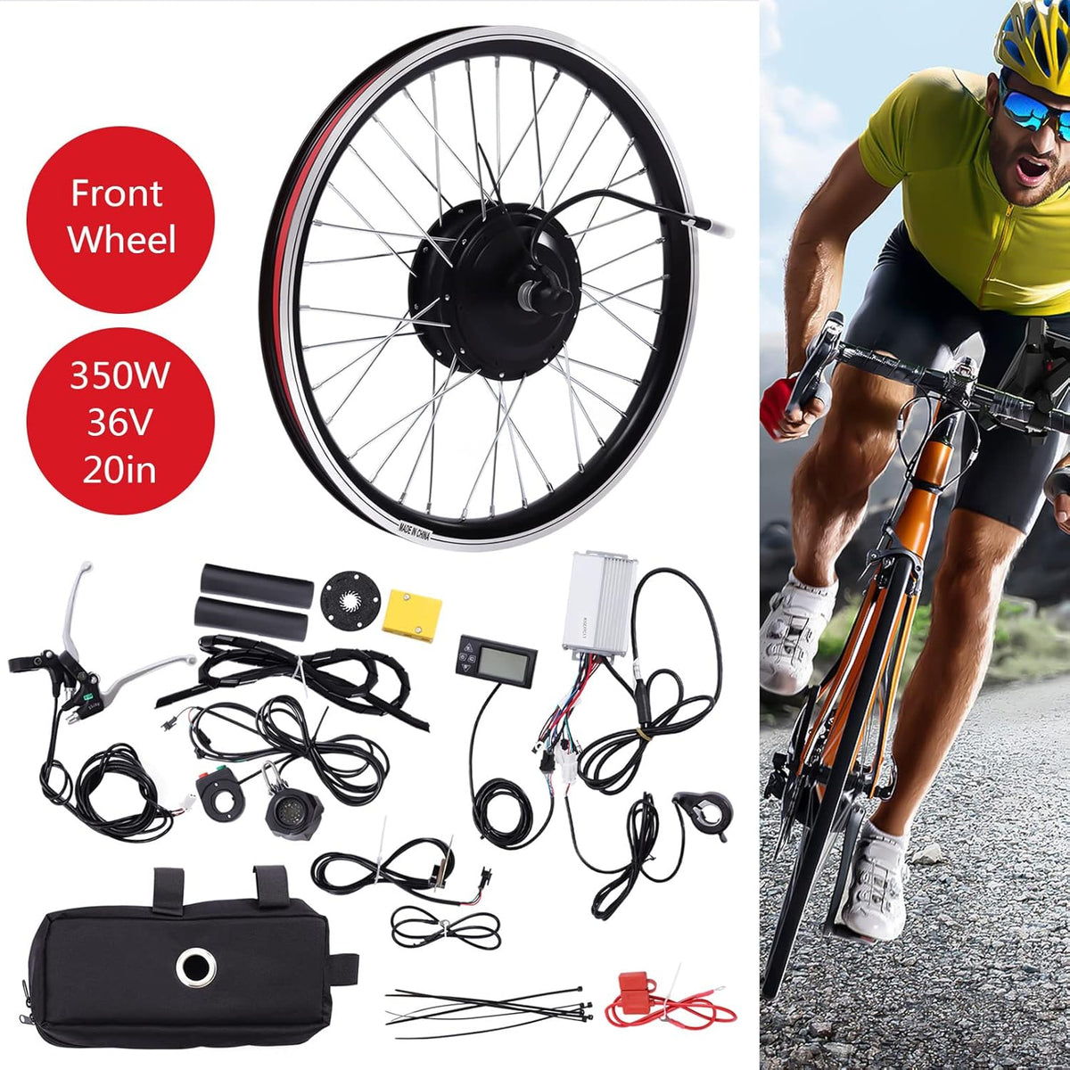 36V 350W Front Wheel Hub Motor Electric Bike Conversion Kit with LCD Display S4355