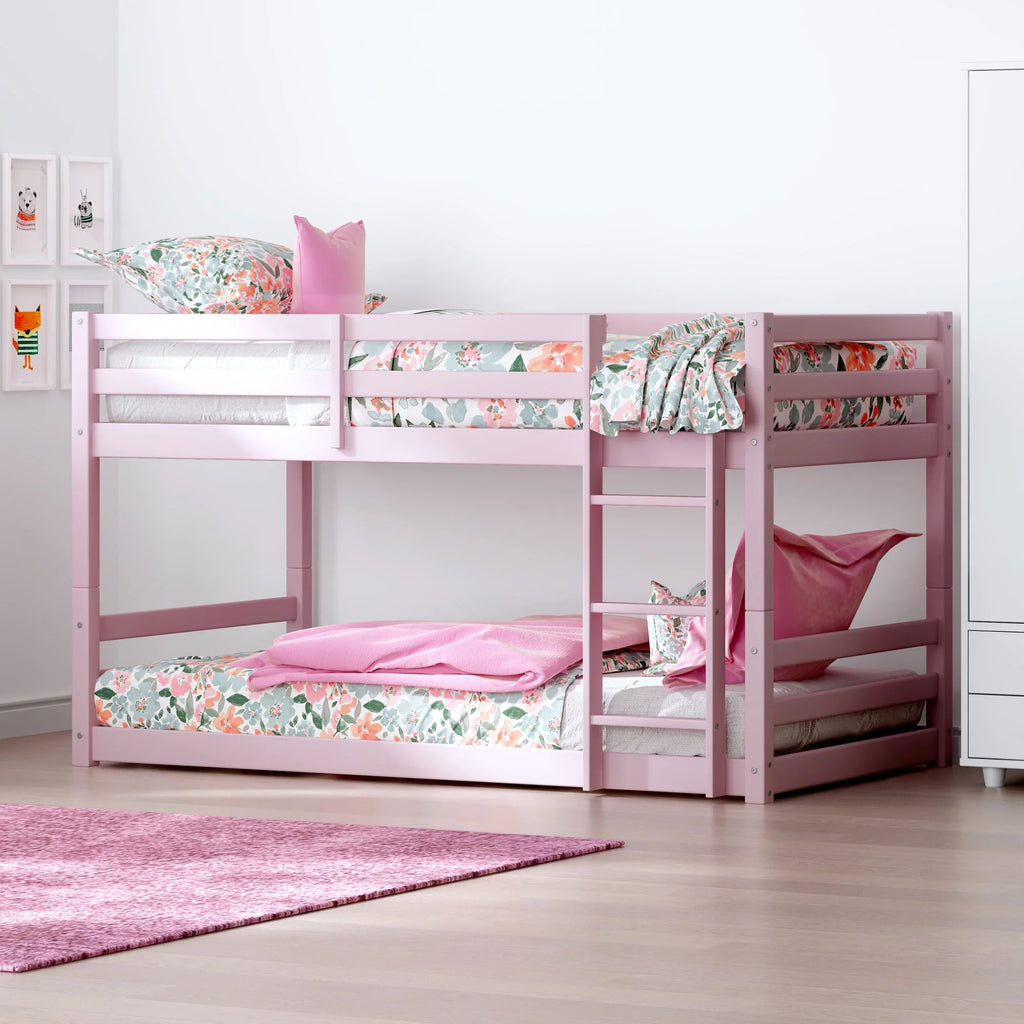Black Wood Twin Over Twin Convertible Bunk Bed E963