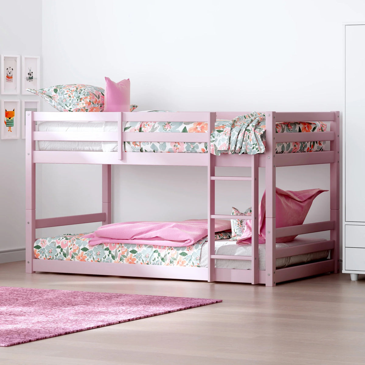 Black Wood Twin Over Twin Convertible Bunk Bed E963
