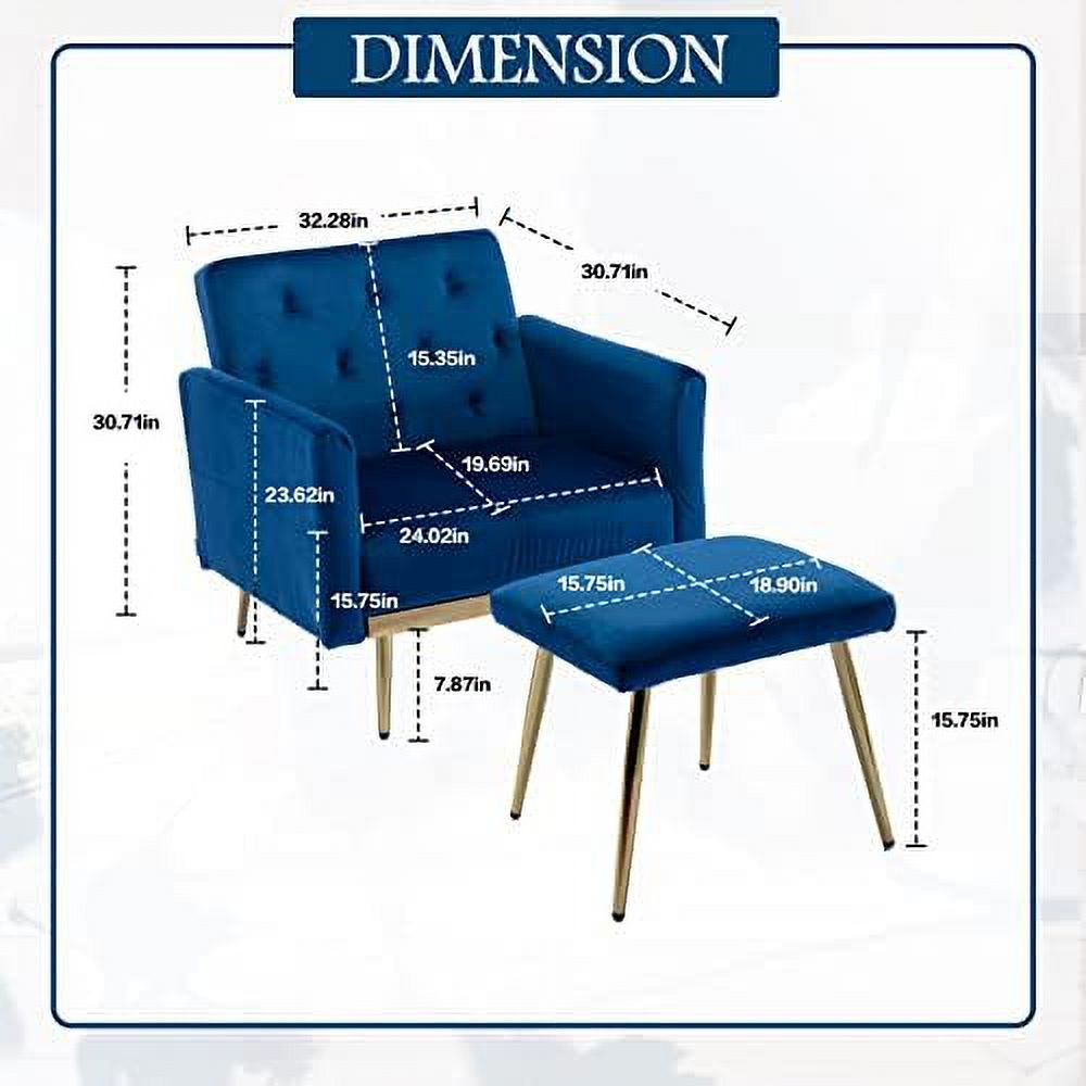 Modern Velvet Accent Chair with Ottoman F190087
