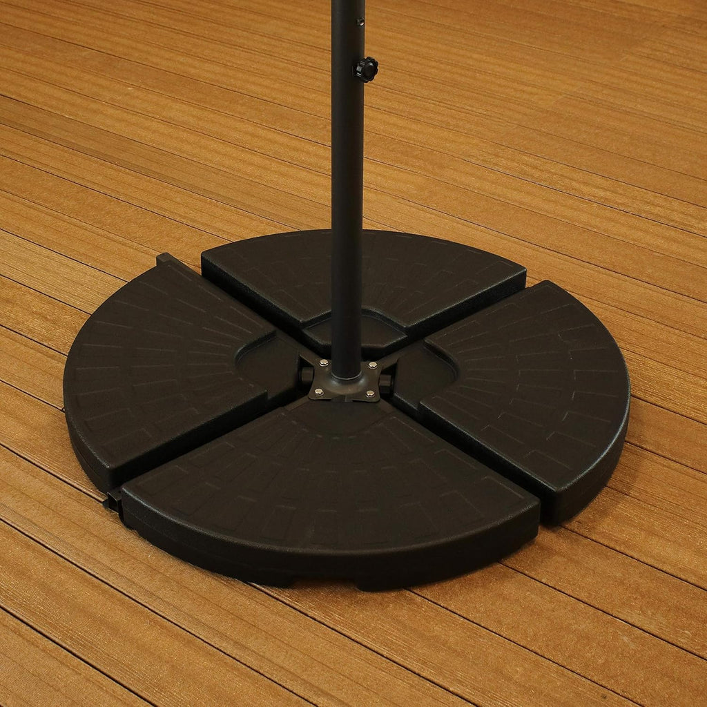 4-Piece Heavy-Duty Cantilever Offset Patio Umbrella Base Plates Black K762845
