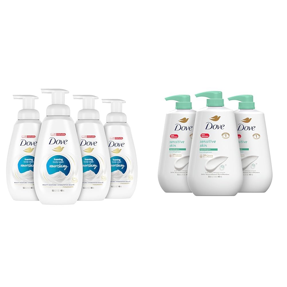 Pack of 4 13.5 Oz and Pack of 3 30.6 fl oz Moisturizing Body Wash Bundle C8349