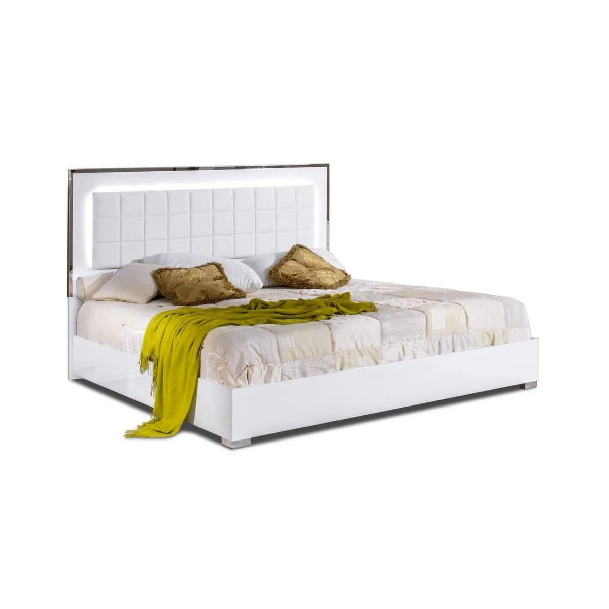 White High Gloss King Size 5-Piece Bedroom Set B127272