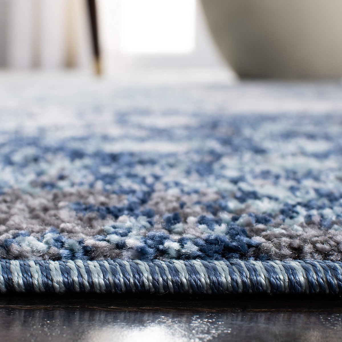 12' x 15' Light Blue/Grey Non-Shedding Area Rug Q5107