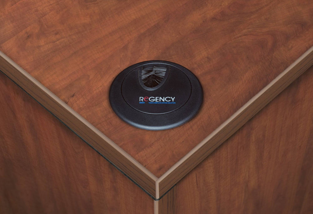 Cherry Single Pedestal U-Desk H443
