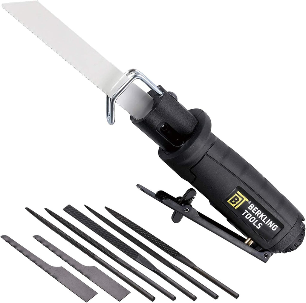 Compact Low Vibration Air Saw with 8 pcs Blade Kit Pneumatic Reciprocating Body Saw W882