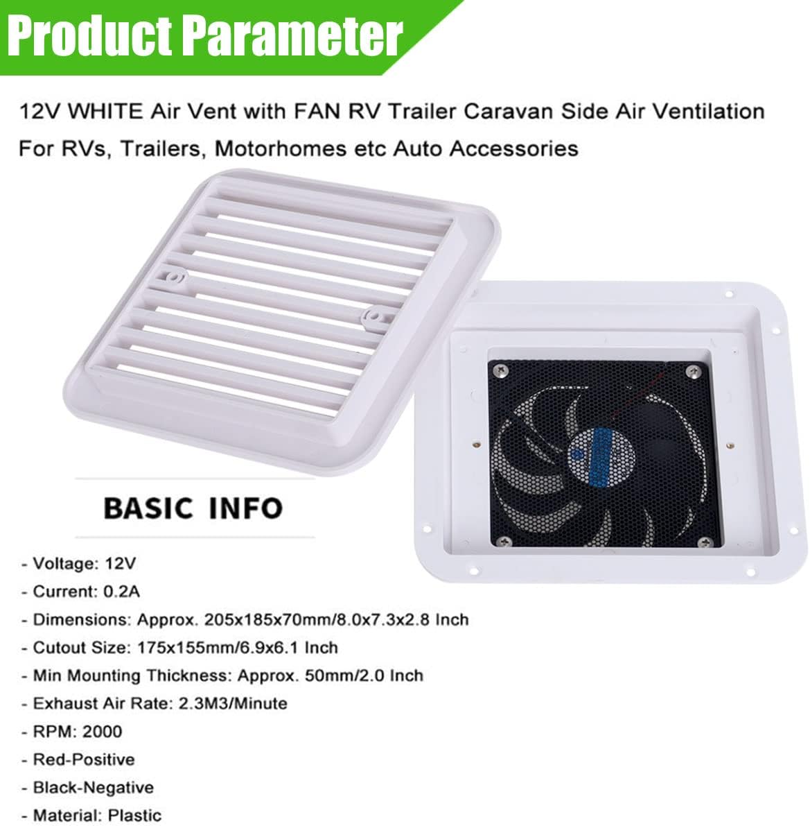 12V RV Vent Fan T214800
