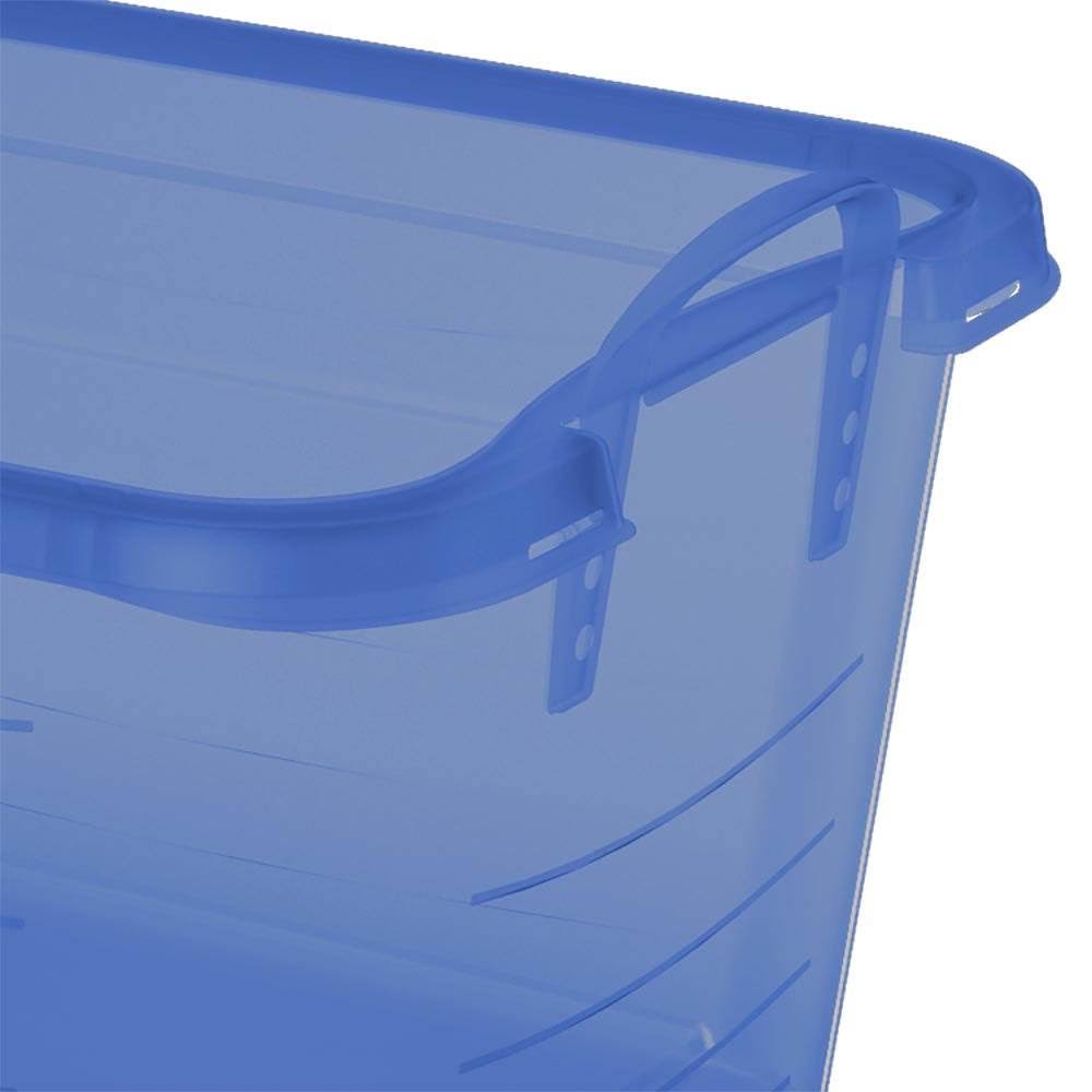 Blue Stackable Storage Box 55 Quart 6 Pack Y69557