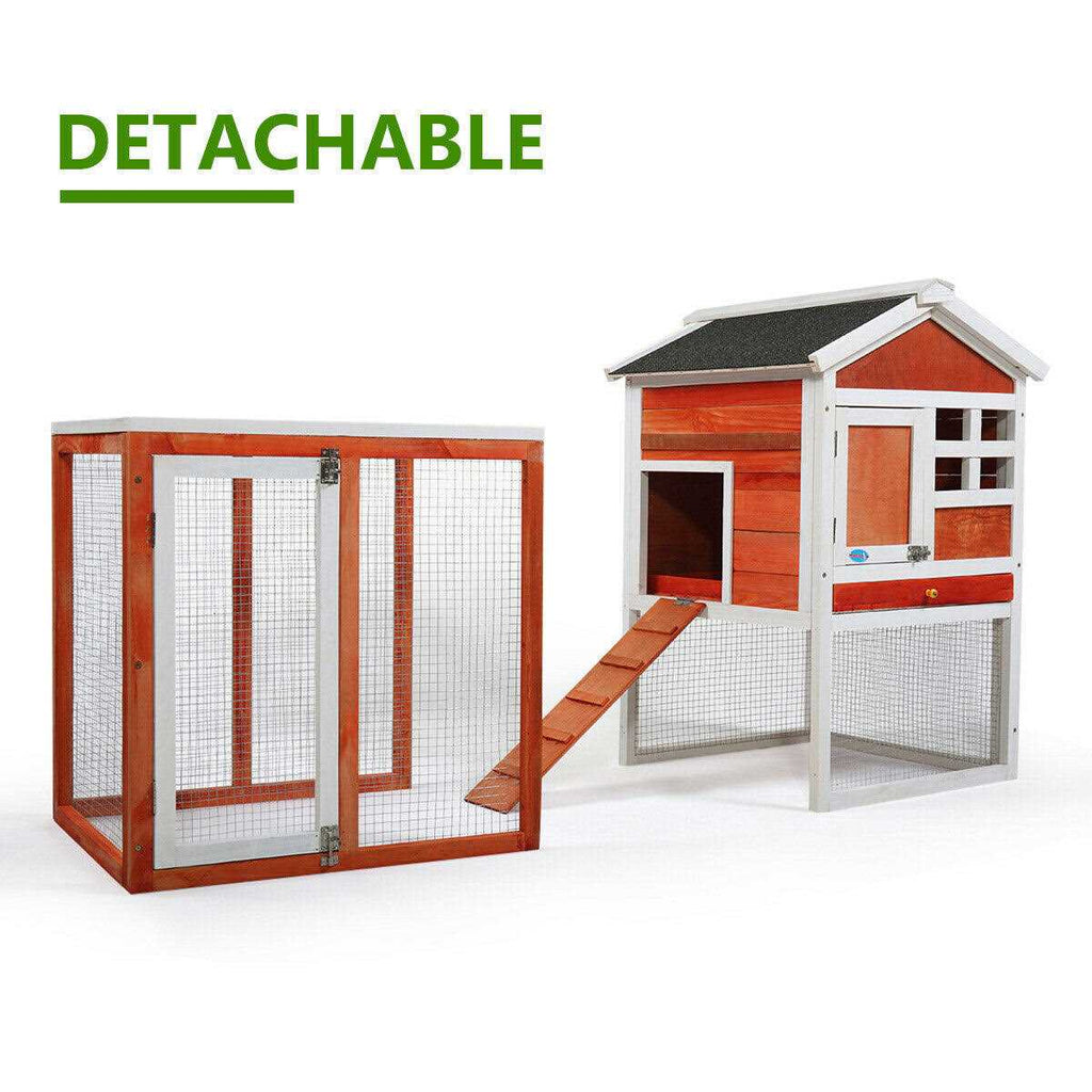 2-Story Wooden Rabbit Hutch F54011