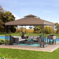 10 ft. x 12 ft. Steel Gazebo with 2-Tier Khaki Canopy C930