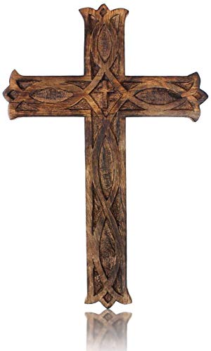 18 x 12 Inches Wooden Crucifix Cross Wall Hanging H25261