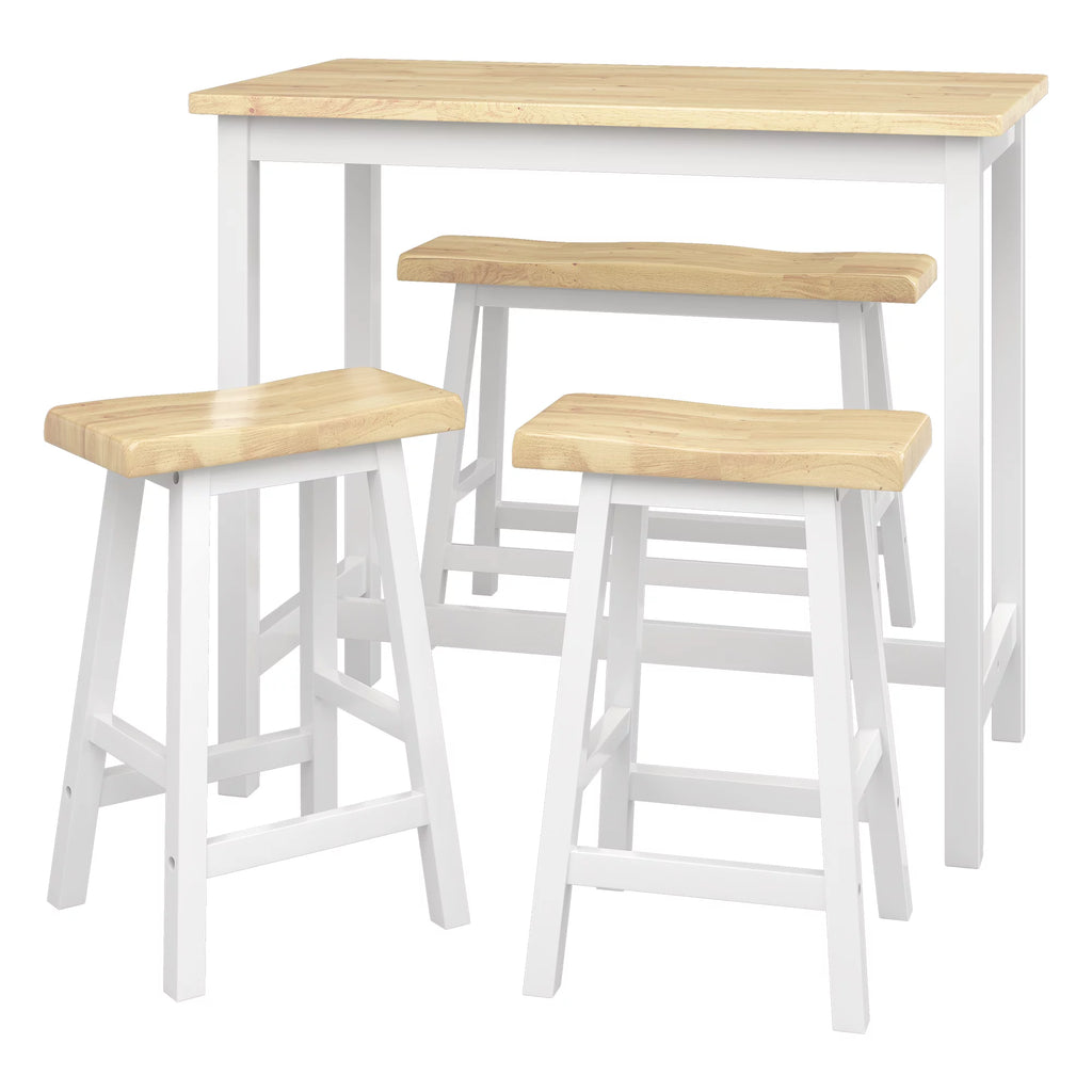 42" 4-Piece Wood Dining Table Set with Bench and 2 Stools M672478