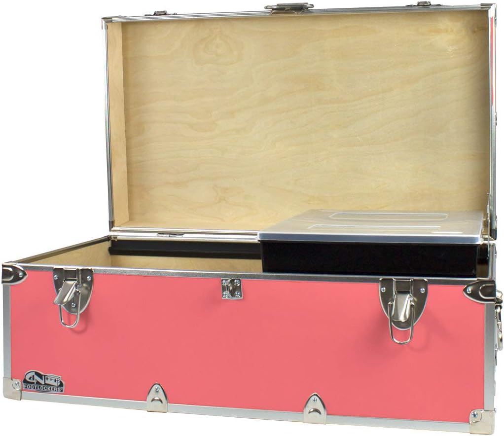 Footlocker Storage Chest with Organizer Tray - 32 x 18 x 13.5 Inches (Lilac) T876