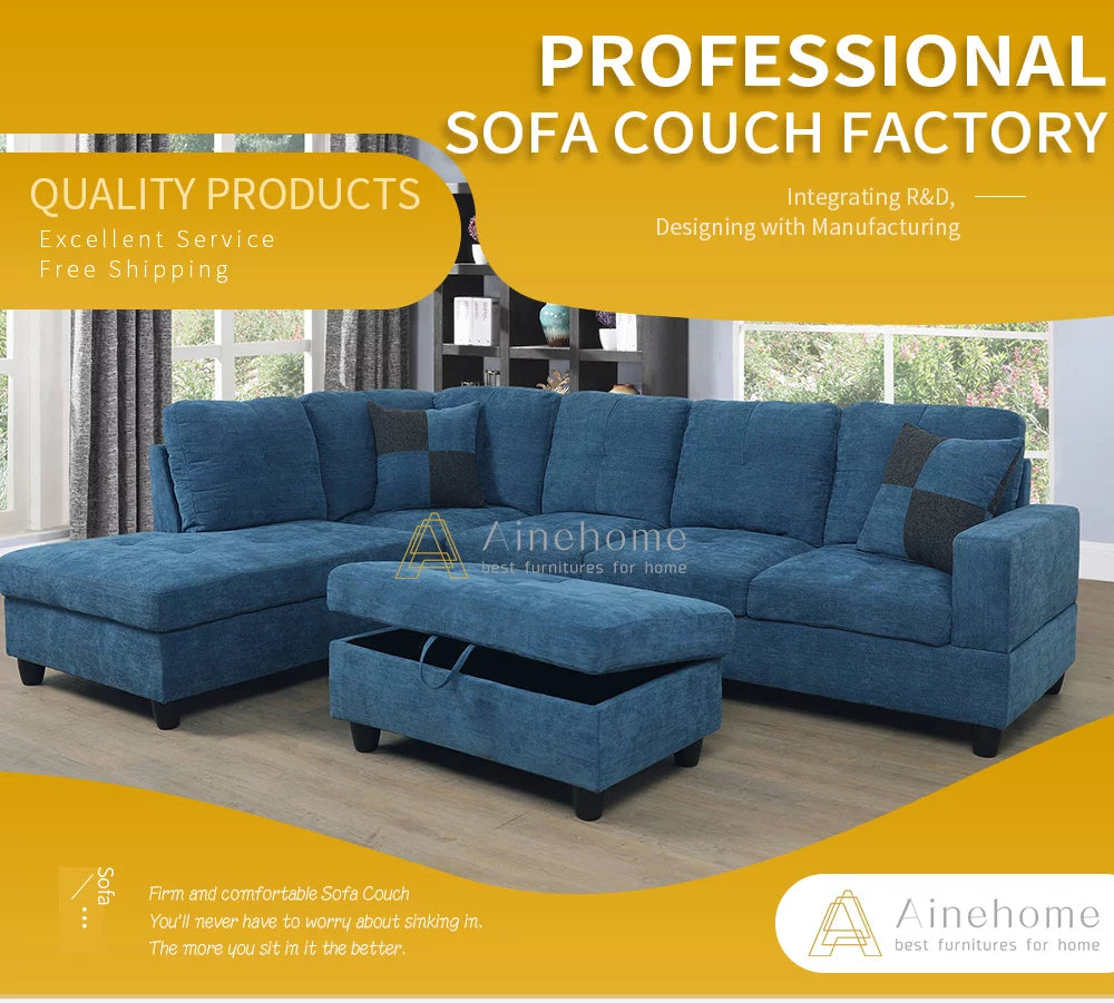 Sectional Sofa with Chaise and Ottoman F712025