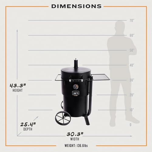 Black Barrel Drum Smoker with Porcelain Coated Steel R1403