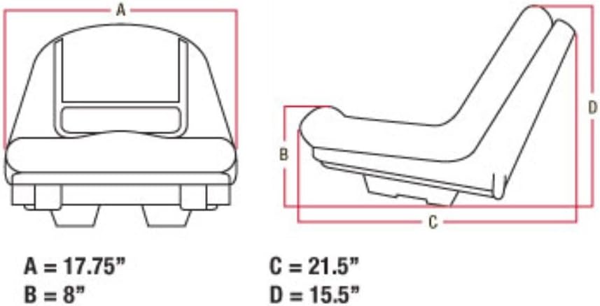 High Back Seat for Riding Mower Lawn Tractor U6953