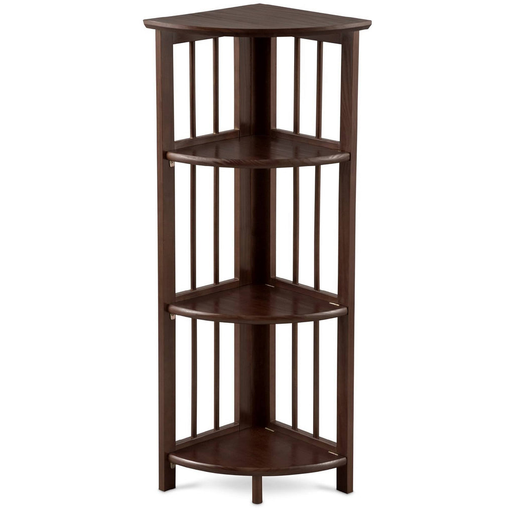 4 Shelf Corner Folding Bookcase Truffle Brown I948