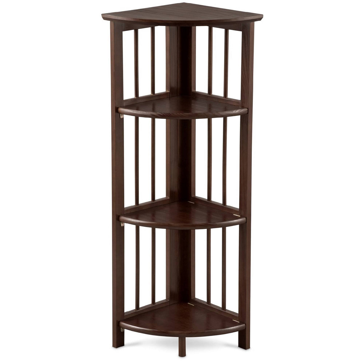 4 Shelf Corner Folding Bookcase Truffle Brown I948