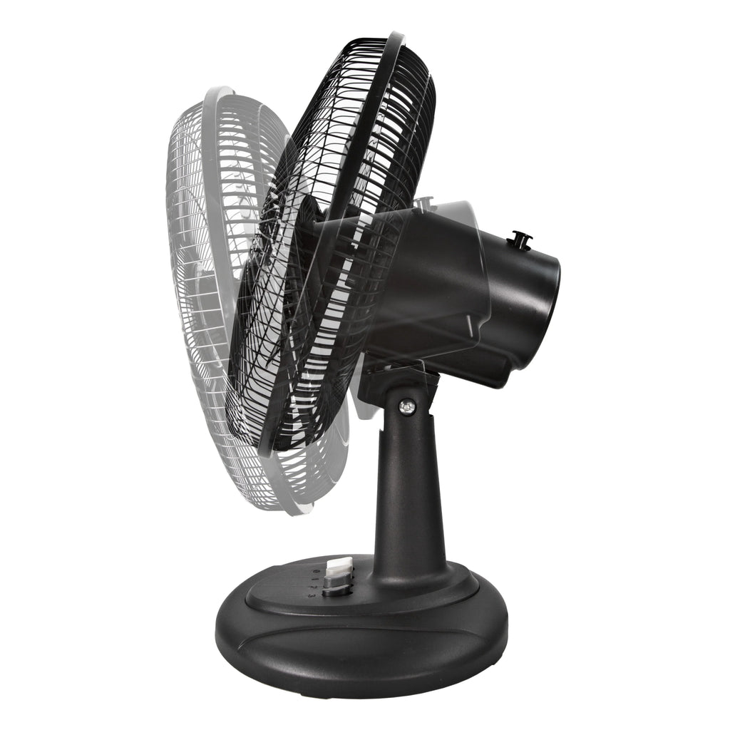 12” 3-Speed Oscillating Table Fan with Adjustable Tilt, Black P8560