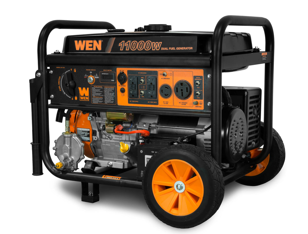11,000-Watt Dual Fuel Portable Generator with Wheel Kit and Electric Start K42613