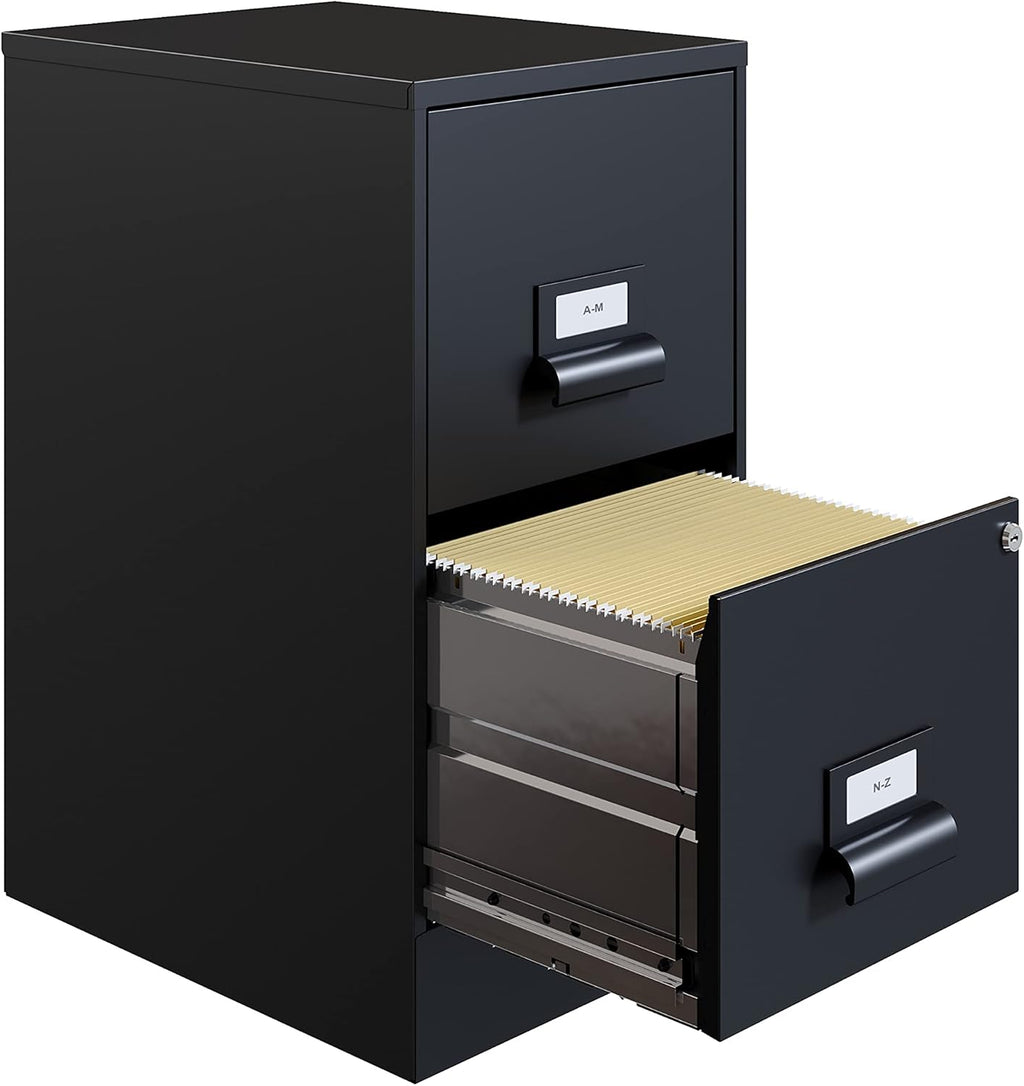 18 Deep 2 Drawer Black File Cabinet L5236