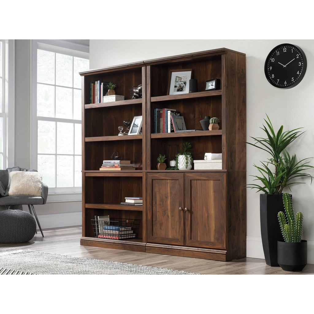 5-Shelf Bookcase with Doors in Grand Walnut X44157