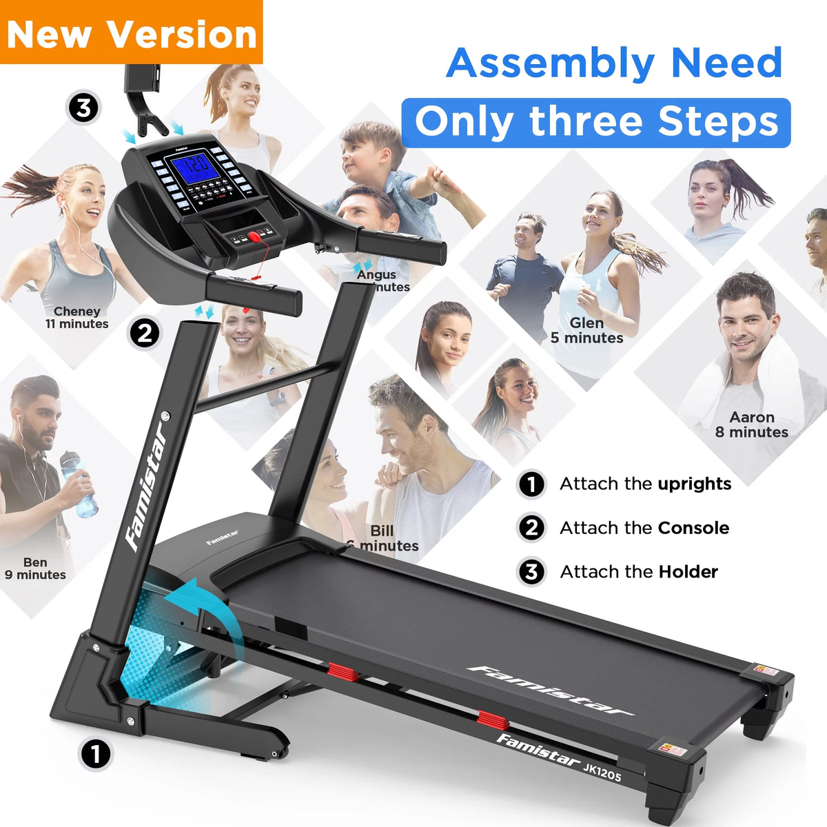 4.0HP Folding Treadmill with Auto Incline J8440