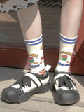 Cute Cartoon Pattern Color Block Socks A22481