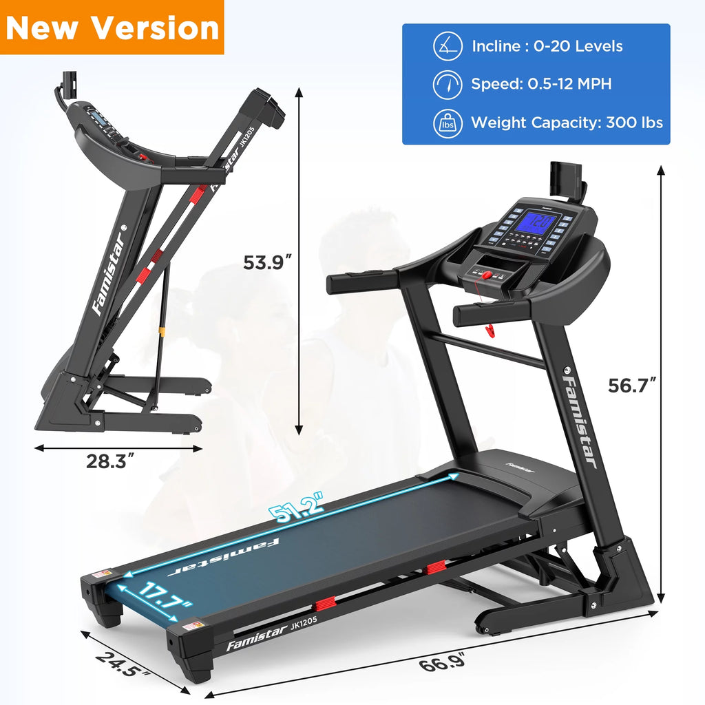 4.0HP Folding Treadmill with Auto Incline J8440