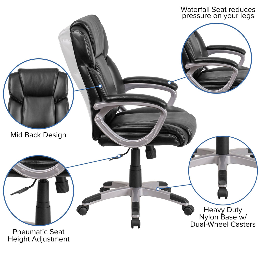 Black LeatherSoft Executive Swivel Office Chair R5921