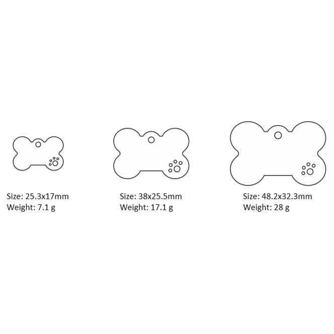 Diamante Pet ID Tag Bone G417797