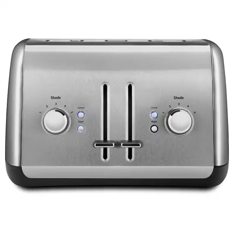 Silver 4-Slice Wide Slot Toaster with Crumb Tray K1167