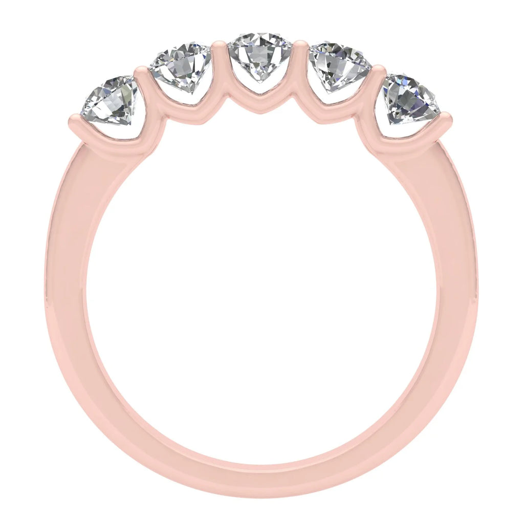 10k Rose Gold Diamond Five Stone Anniversary Band R20009