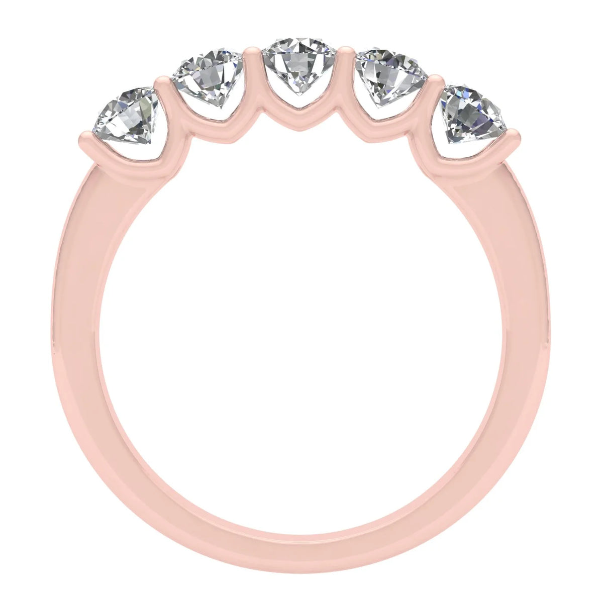 10k Rose Gold Diamond Five Stone Anniversary Band R20009