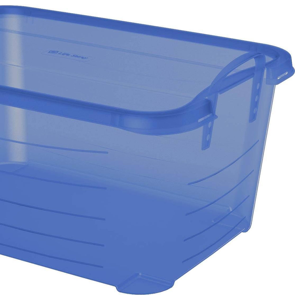 Blue Stackable Storage Box 55 Quart 6 Pack Y69557