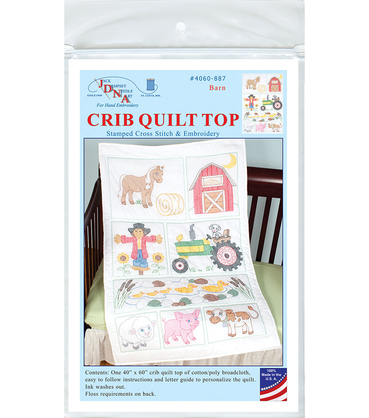 40 x 60 Stamped Crib Quilt Top Q4564