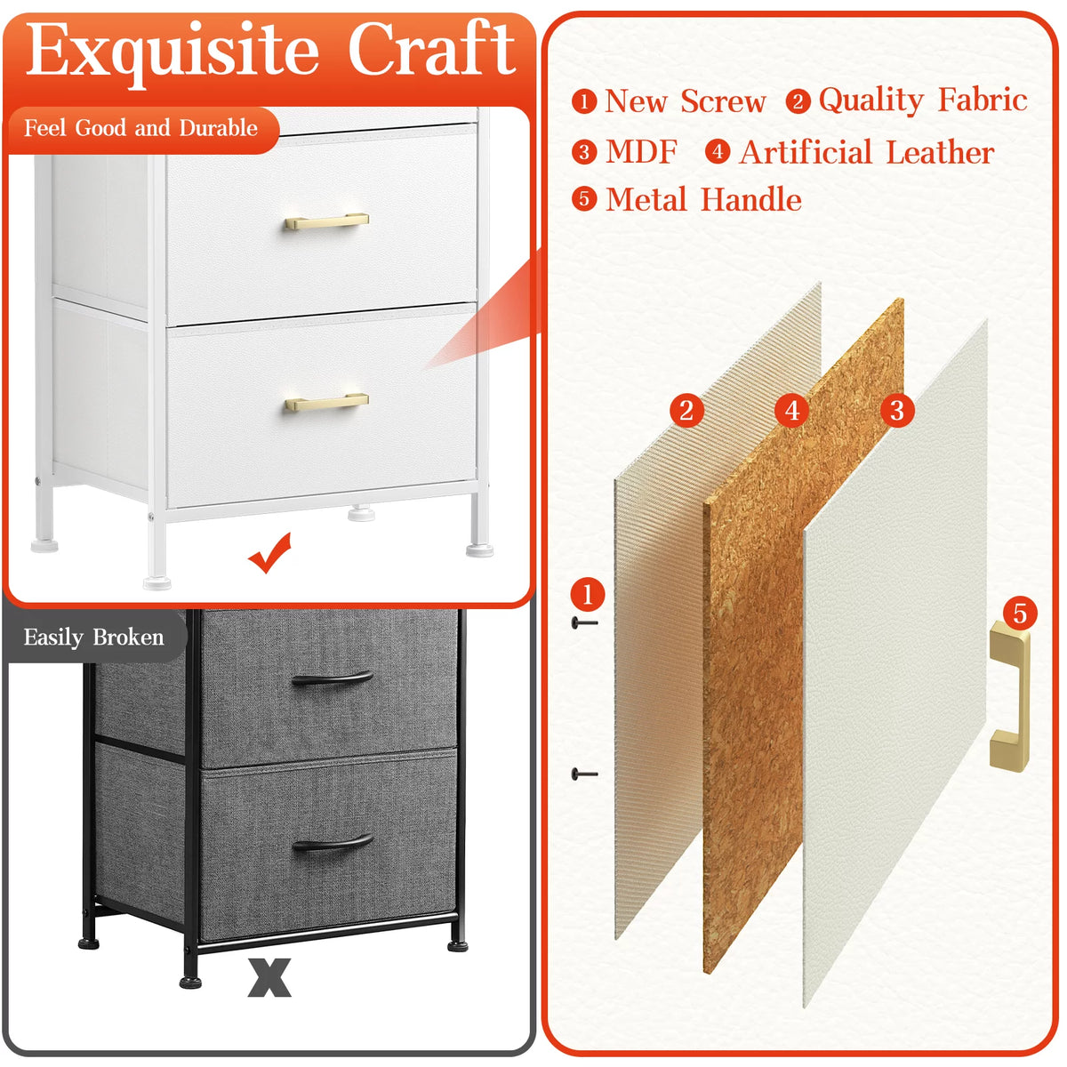 3 Drawer Nightstand G308