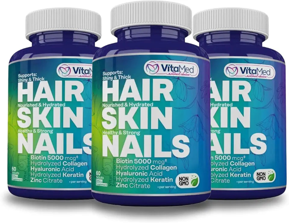 Biotin Collagen Zinc Keratin Hair Skin and Nails Vitamins 180 Tablets D17981