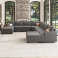 Light Grey Modular Sectional Sofa with Storage Ottoman I863540