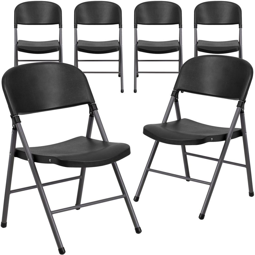 Black Plastic Folding Chair T930