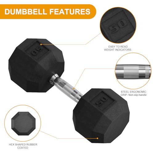 Rubber Coated Hex Dumbbell Weight Set With Rack Y7567