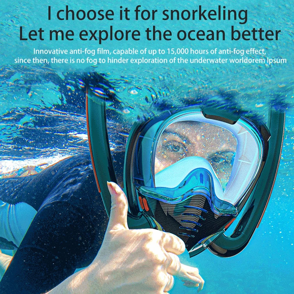 Snorkeling Diving Goggles with Double Tube Silicone B6650
