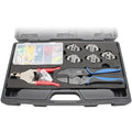 Crimping Tool Kit with Frame 5 Dies Wire Stripper & Connector Set 148 Piece E533535