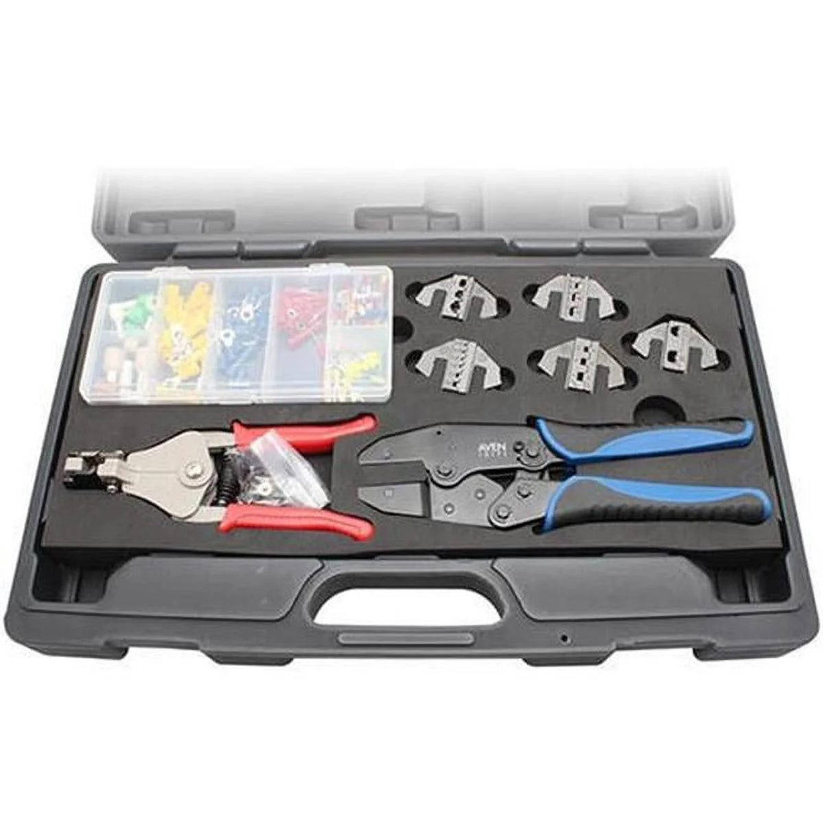Crimping Tool Kit with Frame 5 Dies Wire Stripper & Connector Set 148 Piece E533535