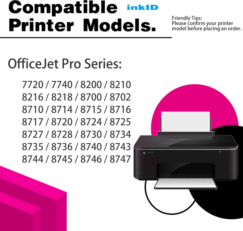Compatible Ink Cartridges for HP 952 XL OfficeJet Pro Printers, 5-Pack U961