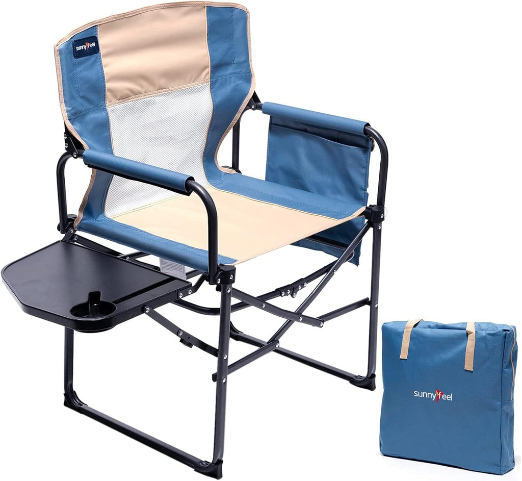 Oversized Heavy Duty Folding Camping Chair with Side Table M89345
