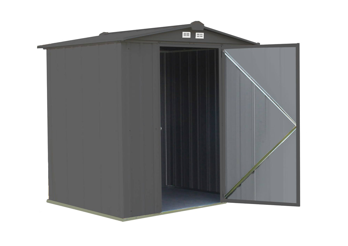 Steel Storage Shed Galvanized Low Gable Cream T59328