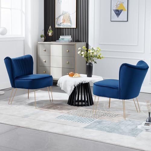 Velvet Accent Chairs with Golden U-Shape Legs Q77683
